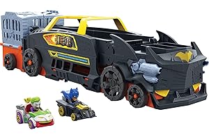 Hot Wheels Toy Car & Track, RacerVerse Batman’s Escape Chase Vehicle Transforms into 3-Lane Raceway with 1 Die-Cast Batman & 1 Joker