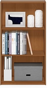 Furinno BASIC 3-Tier Book Shelf Light Cherry 55.2W x 100.3H x 23.1D cm view 4
