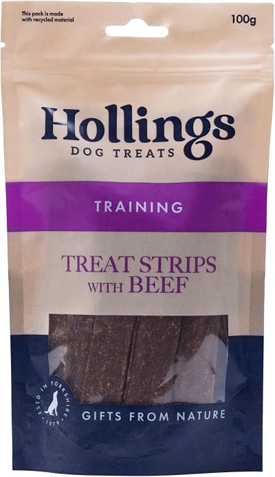 Hollings Treat Strips with Beef Dog Training Treats 100g Natural