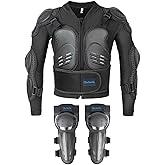 Kids Motorcycle Jacket Armor Suit-Dirt Bike Gear for Children,Back Chest Knee Protection for Cycling Skateboard Skiing