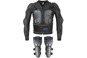 DBAOXIAOMU Kids Motorcycle Jacket Armor Suit-Dirt Bike Gear for Children,Back Chest Knee Protection for Cycling Skateboard Skiing
