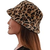 Bucket Hats Fuzzy Sheep Print Women Men Plush Cap Warm Soft Fisherman Hat Adjustable Winter Spring