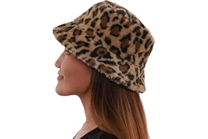 BEEVARN Bucket Hats Fuzzy Sheep Print Women Men Plush Cap Warm Soft Fisherman Hat Adjustable Winter Spring