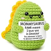 Mini Mothers Day Birthday Gifts for Mom I Love You Mommy Mother's Day Handmade Crochet Dinosaur Gift for Mama Mother- in- Law New Bonus Step Moms Best Mother Ever Gift from Daughter Son Husband
