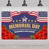 Memorial Day Backdrop Photography 4th of July Patriotic Fourth of July Veterans Day Backdrop Remember and Honor Decorations and Supplies for Party