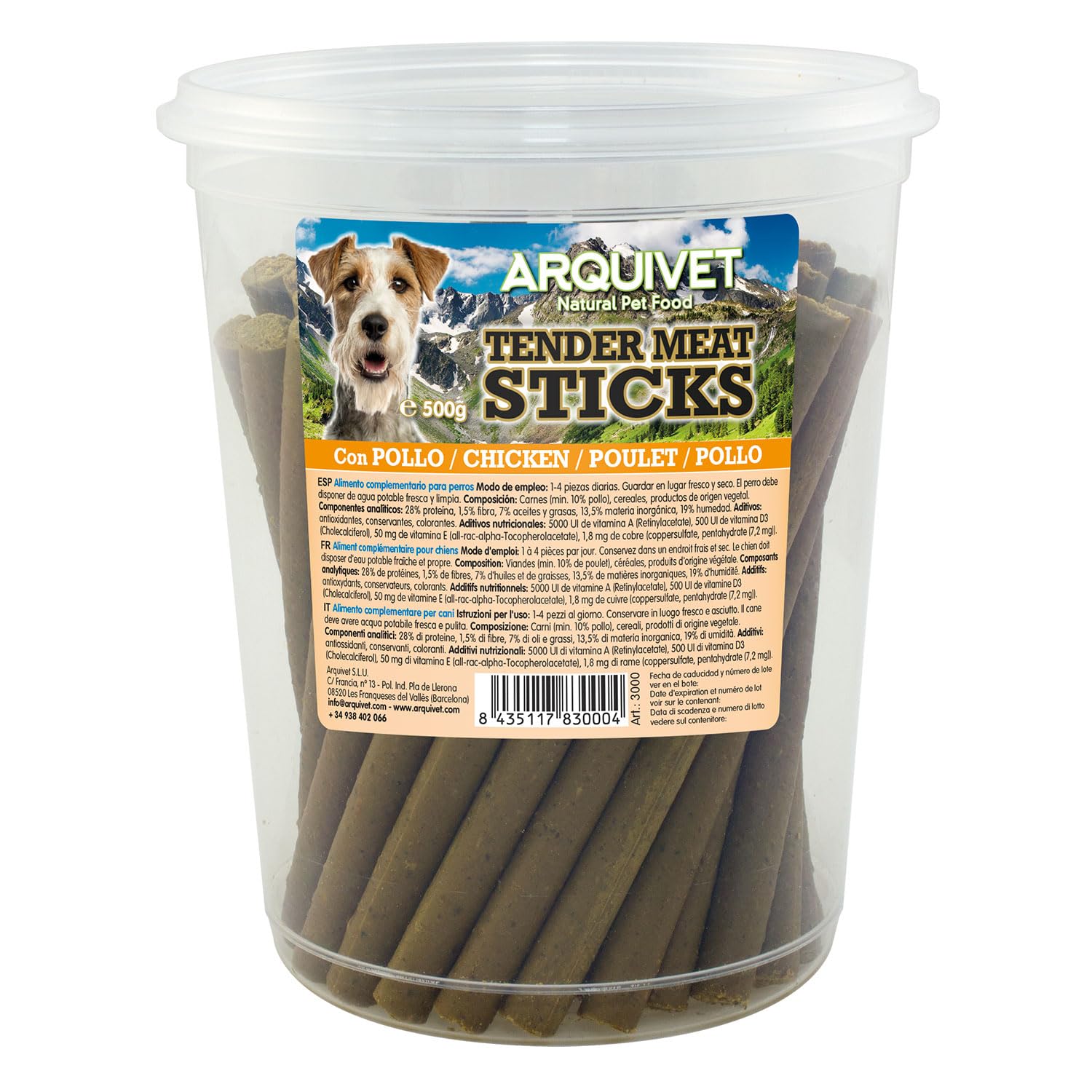 Arquivet - Tender Meat Sticks - Chicken - 500 gr - Dog treats