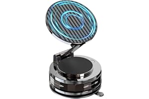 NZKEEYZI Phone Holders for Your car, Compatible with MagSafe, Ultra Vacuum Suction Cup Mount, 360° Rotation, Car Phone Holder Compatible with All Models, Carbon Fiber Coffee