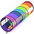Playz Kids Play Tunnel Toys for Toddlers 1-3 and Up, Large Colorful Rainbow Pop Up Baby Tunnel for Kids to Crawl Through, Indoor & Outdoor Kids Tunnel for Babies, Cat, Dog, Pets Crawling Tunnel