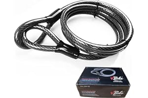 vBike Anti-Theft Weatherproof Looped Security Cable Lock,Solid Stainless Steel with Loops for E-Bike, Bike, Scooter, Motorcyc