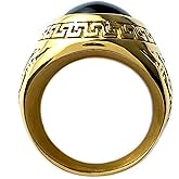 Stainless Steel Rings for Men Women Adults Black Stone Rings, Cocktail Party Biker Rings, Delicate Packaging