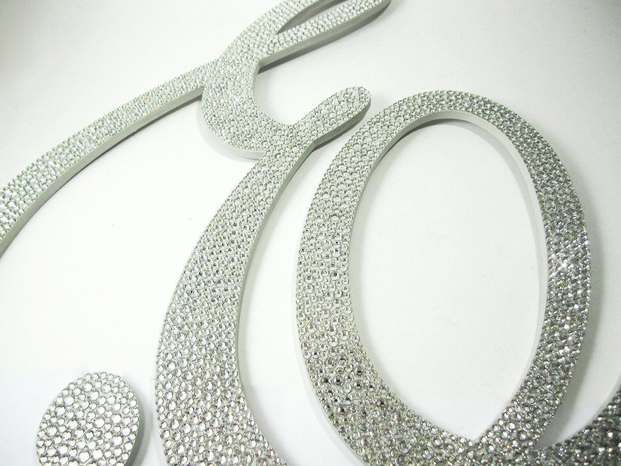 Large Crystal Rhinestone Initial Wall Letter Handmade