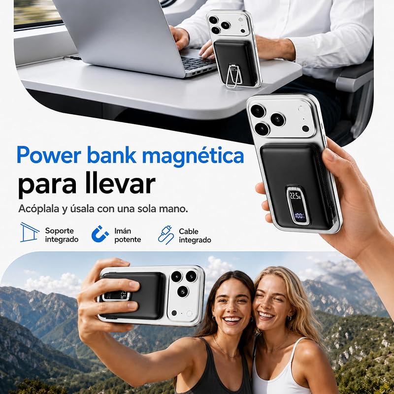 para MagSafe Power Bank iPhone, 10000mAh Batería Externa Carga Rápida USB-C — foto 3 de 8