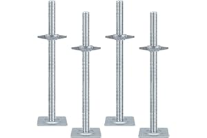 18" Scaffold Adjustable Leveling-Jack Parts - Yzzwer Galvanized Solid Threaded Rod Scaffolding Feet for Baker Style Scaffolding 4 Pack