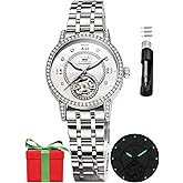 OLEVS Automatic Women's Watches Skeleton Starry Sky Ladies Watch Silver Rose Gold Mechanical Luxury Business Dress Diamond Luminous Waterproof Wrist Watches Watches