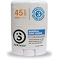 Surface Mineral Face Sunscreen Stick, Water Resistant, UVA/UVB Broad Spectrum, Fast Drying Protection, PABA Free - SPF 45 - CLEAR/WHITE (1 Pack)