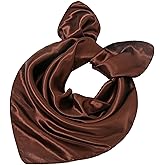 Saiusloa Solid Color Neck Scarf For Women Square Satin Head Scarves headband Bandanas 23.6× 23.6 inches