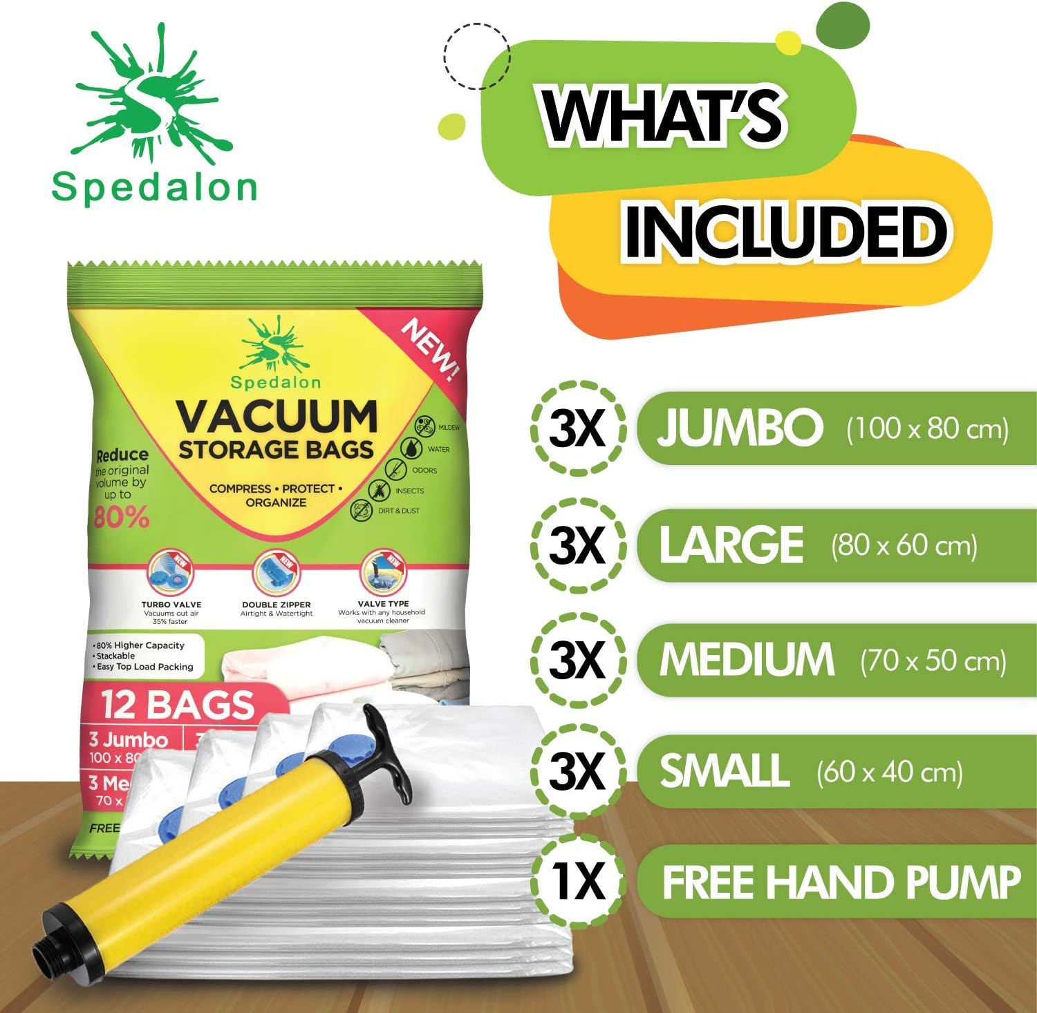 Organizzazione interni biancheria da letto 3 Jumbo + 3 Large + 3 Medium