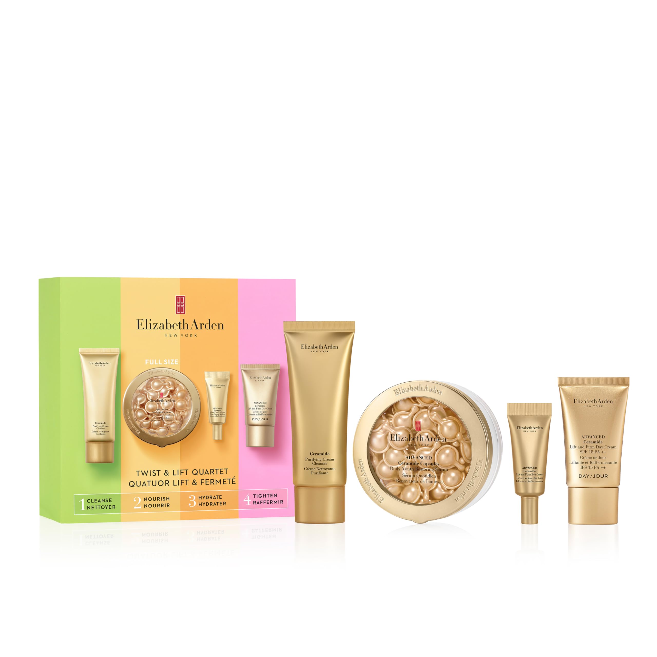 Elizabeth Arden TWIST & LIFT Advanced Ceramide Capsules 4-Piece Gift Set anti-aging, firming & lifting skincare, luxury gifting for women