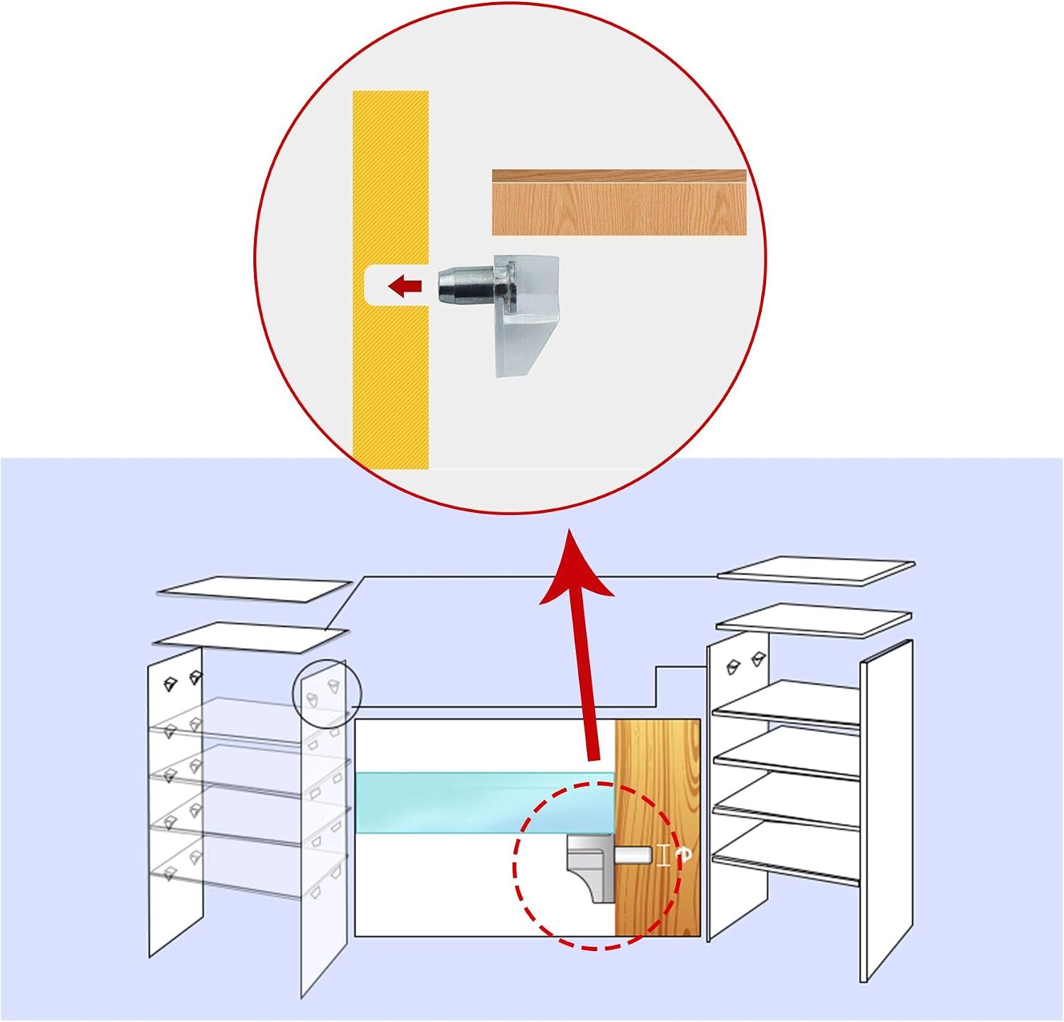 5mm Shelf Support Pegs 120 Pack Clear Cabinet Shelf Pins 60kg Load Plastic Shelf Bracket Pegs Durable Shelf Holder Pins for Kitchen Cupboards Furniture Book Shelves - Image 5