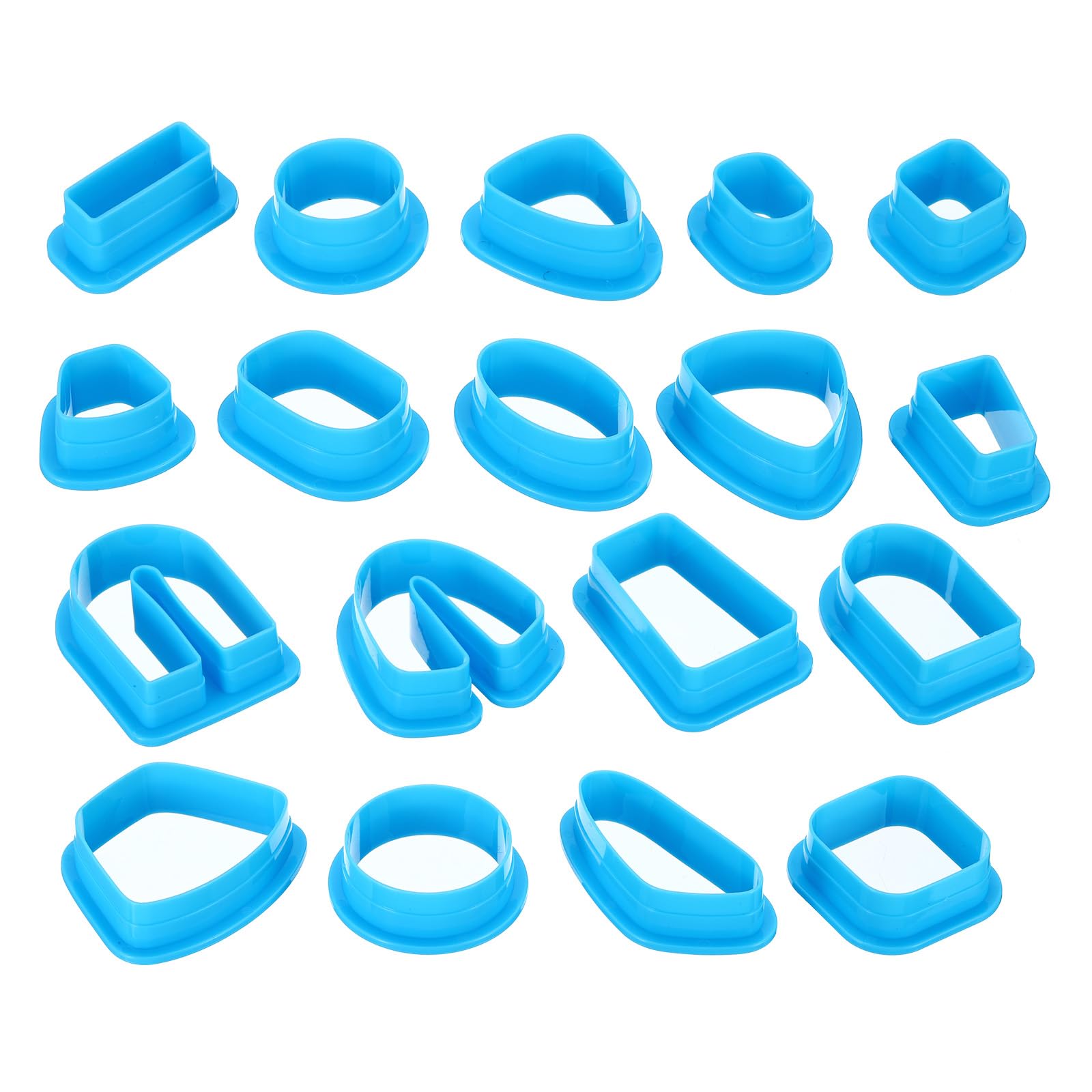 PATIKIL Polymer Clay Cutters, 18 Pcs Clay Cutters Polymer Clay Earrings Kit Mini Shapes Mold Plastic Geometric for Jewelry Earrings Making, Blue