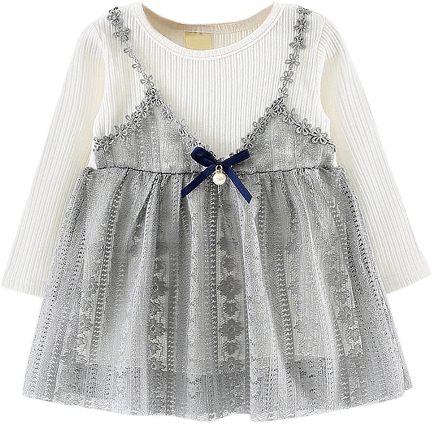 FUNIC Baby Girls Dresses, Toddler Baby Girls Floral Printing Dress Princess Party Wedding Tulle Dresses