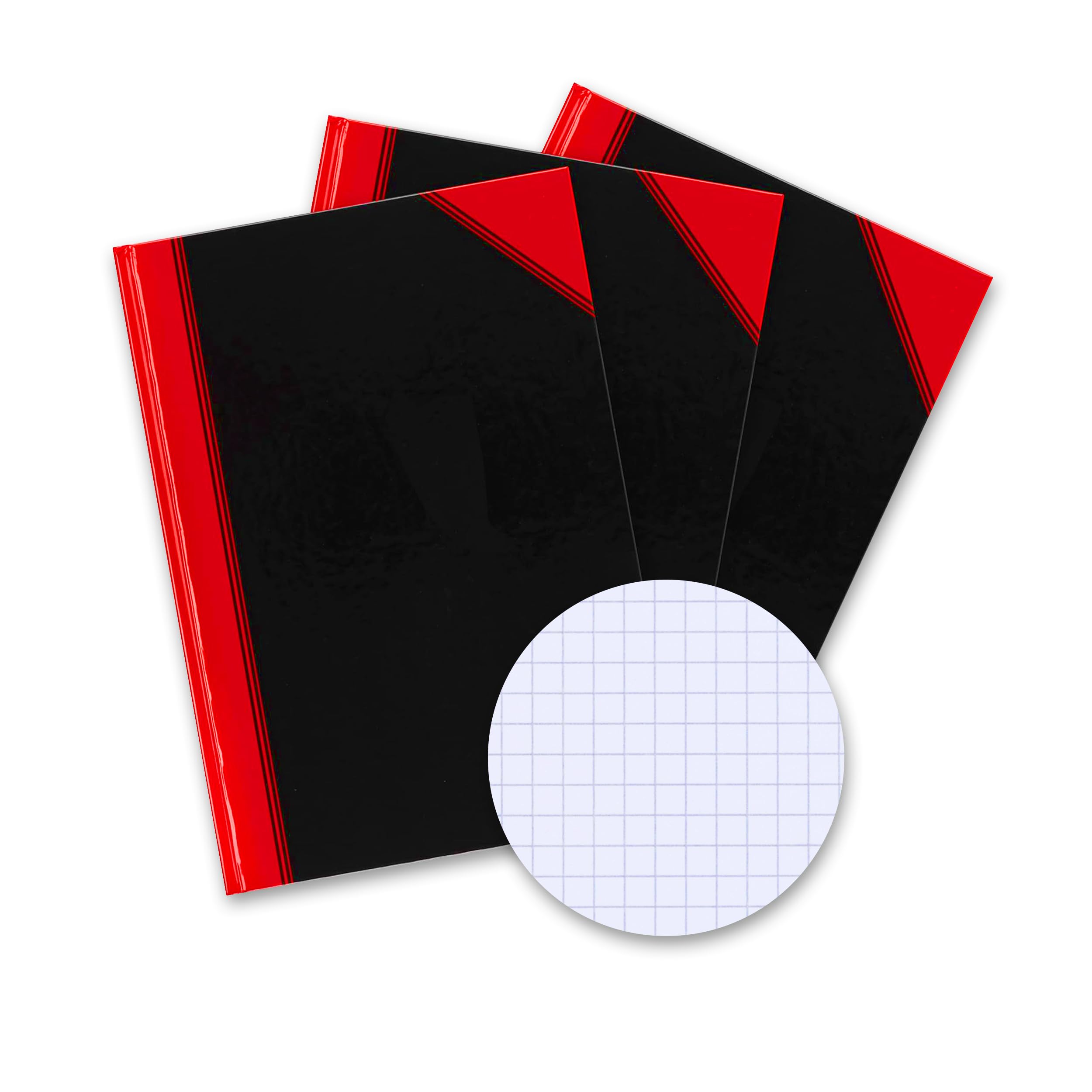 Bantex 3 x A4 Squared Notebook 192 Pages 70gsm Hardback Black
