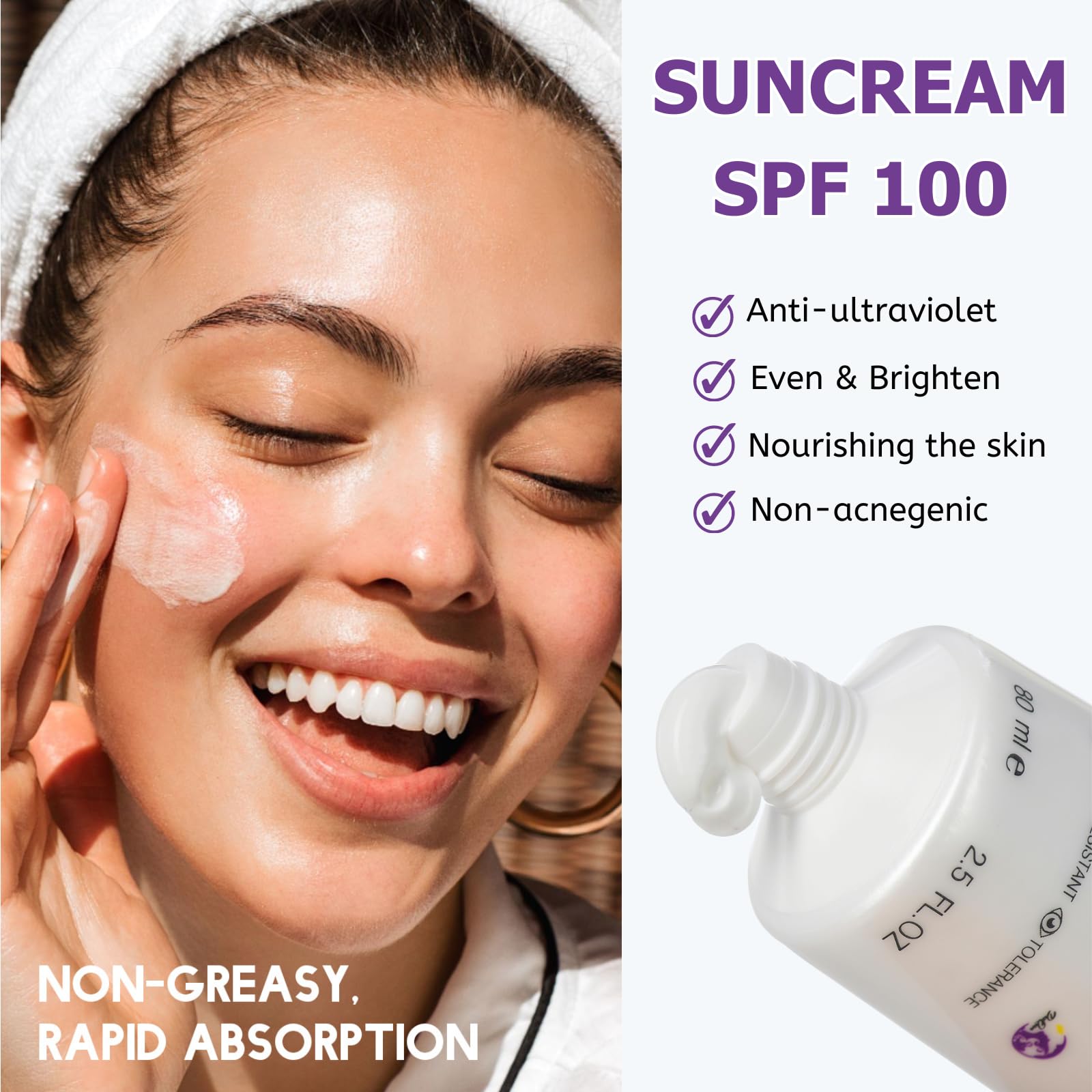2Pcs Sunscreen SPF 100+, 2Pcs Sun Cream SPF 100 PA+++, Ultra Light UV Protetion Face Sunscreen, Very High Protection Suncream Factor 100, Very Water + Sweat Resistant, Refreshing(2)