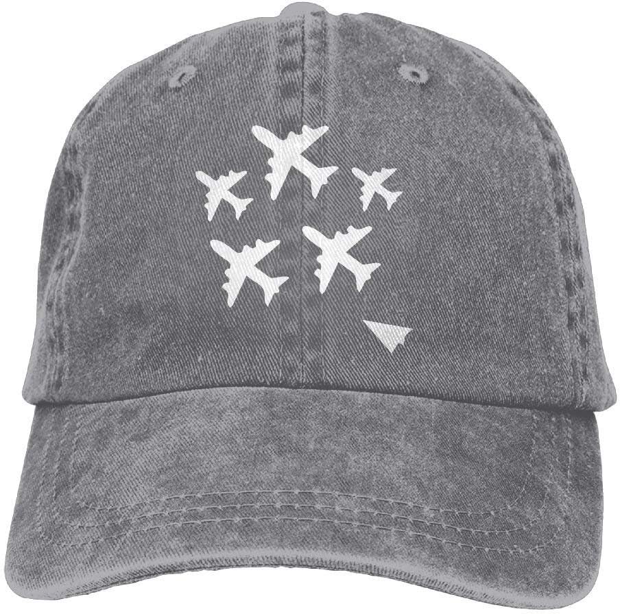Hhaj Adult Denim Cap Paper Airplane Classic Dad Hat Adjustable Plain Cap
