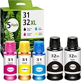 32xl Black Ink Bottle 31 Smart Tank 5101 6001 5000 7602 7301 Ink Refill | Compatible for HP 31 Ink Bottles Set for Ink 31 and 32xl Compatible for HP Smart Tank 7603 5100 5003 6003 651 7002 5000 7001