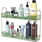 GTI Narrow Bathroom Organizers and Storage, 2 Tier Rectangle Makeup Counter Organizer, Perfume Cosmetics Skincare Vanity Organizers, Dresser Countertop Organizer for Women (Green)