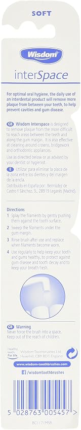 Wisdom Interspace Soft Toothbrush Pack of 6 – Blue Pink Green Yellow view 2