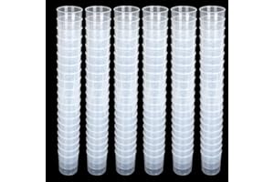 HNBUN 100Pcs 100ML Plastic Graduated Measuring Beaker Set, Clear Liquid Measuring Mixing Cups for Epoxy Resin, Liquid Container Beakers for Resin Epoxy Paint Food, Lab Use, Raised Graduations, Tapered Spout
