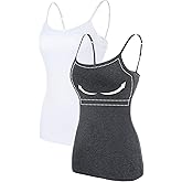 ATTRACO Women's Cotton Camisole Shelf Bra Spaghetti Straps Tank Top