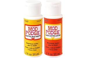 Krafty Kit Mod Podge Bundle: 2oz Gloss and 2oz Matte Water-Based Glue, Sealer & Finish