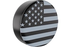 Moonet PVC Leather Spare Tire Wheel Cover, American Flag Waterproof Spare Tire Cover Fit for Truck,Trailer, RV, SUV, Camper and Most Vehicle 15" Black-Grey (for Tire Diameter 27-29 inch)