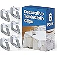ProTensils 6 Pcs Picnic Tablecloth Clips for Outdoor Tables - Stainless Steel Table Cloth Clip, Fits for 1.9” Thick Tables, Metal Clamps for Picnic Table Clips, Dining Table Cloth Holder