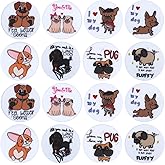 HUAAPLEVLA 16Pcs Unique Silicone Beads for Keychain Making Printed Flat Round Focal Beads for Pens Bracelet Necklace Jewelry Making(Puppy)