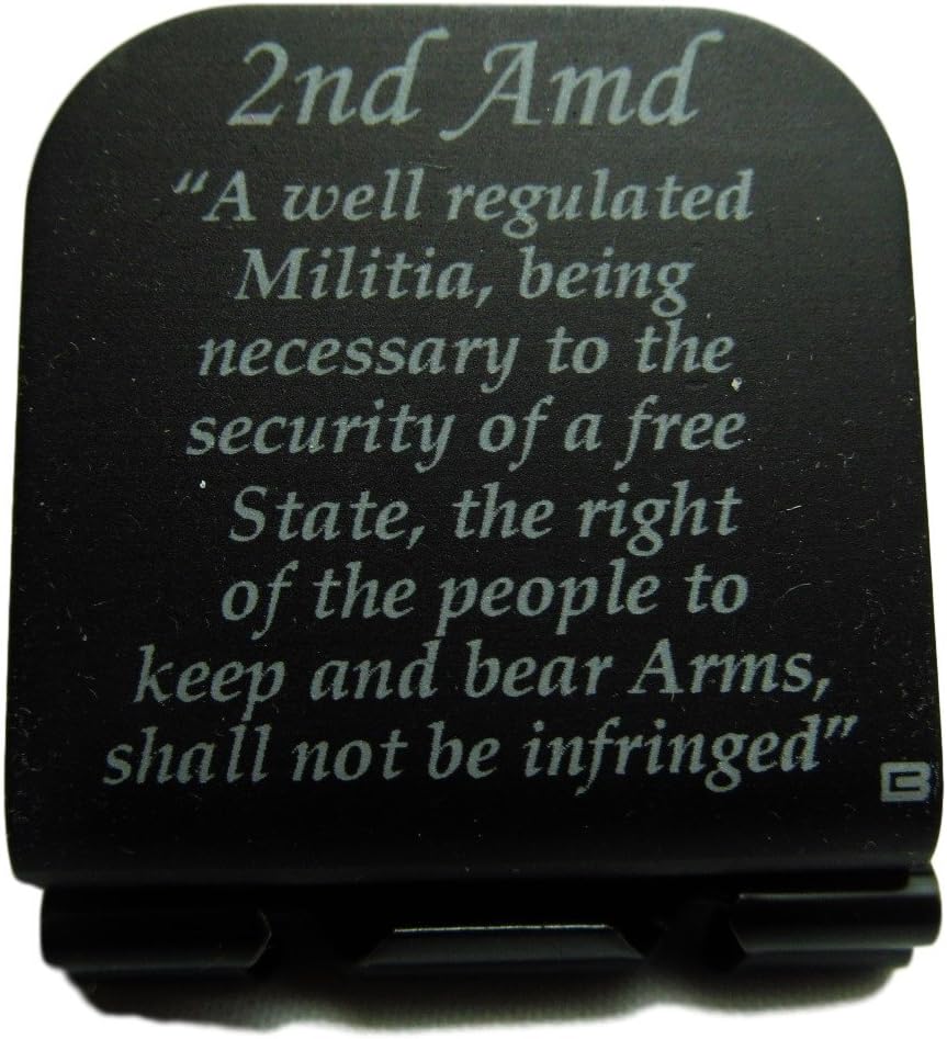 Thunderbolt Gunworks 2ND Amendment Entire Text Laser Etched Hat Clip Black