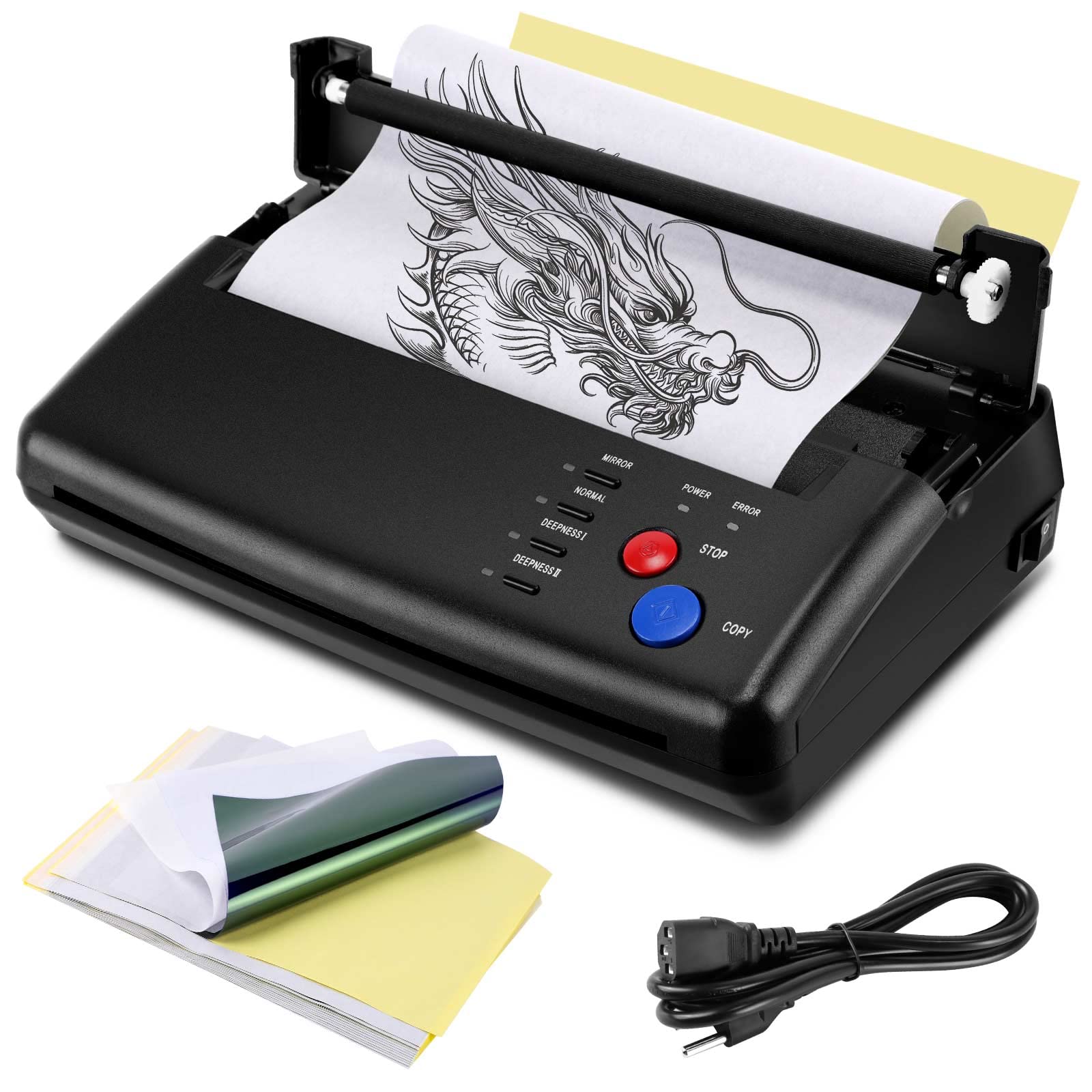 Tattoo Transfer Stencil Machine Copier Printer with 20pcs Free Transfer Stencil Paper Tattoo Stencil Printer Machine Transfer Machine Thermal Copier Tattoo Kit Copier Printer