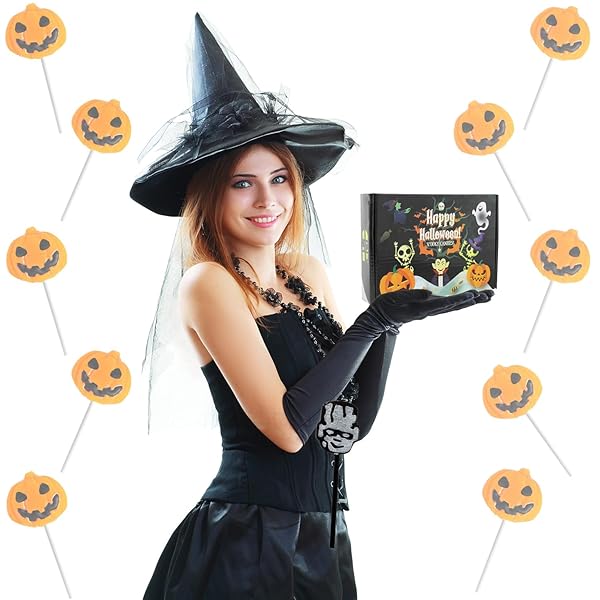 FRUIDLES HALLOWEEN PUMPKIN LOLLIPOP SUCKERS CANDY, SPOOKY, GOODY BAG FILLERS, INDIVIDUALLY WRAPPED (12-PACK)