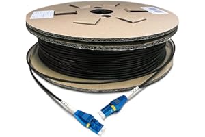 BANGUN 100 Meters Uniboot LC to LC Outdoor Armored Fiber Patch Cable, Low Friction Single Mode Duplex Fiber Optic Cable Jumper Optical Patch Cord, 9/125um, (OS1/OS2 Compatible), LSZH Black