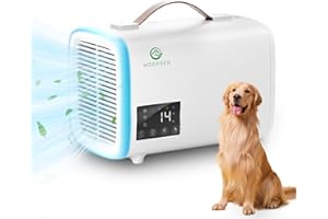 MORRRER 2-in-1 Ozone Odor Eliminator/Air Purifier for Home Bedroom Covers Up to 1614 Ft², Air Purifier for Pets Hair Dust Dander Odor Smoke, Room Air Cleaner with PM 2.5 Display, Washable & Portable (11000)