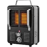Comfort Zone Electric Portable Milkhouse Style Utility Space Heater with Adjustable Thermostat, Overheat Protection, and Safe