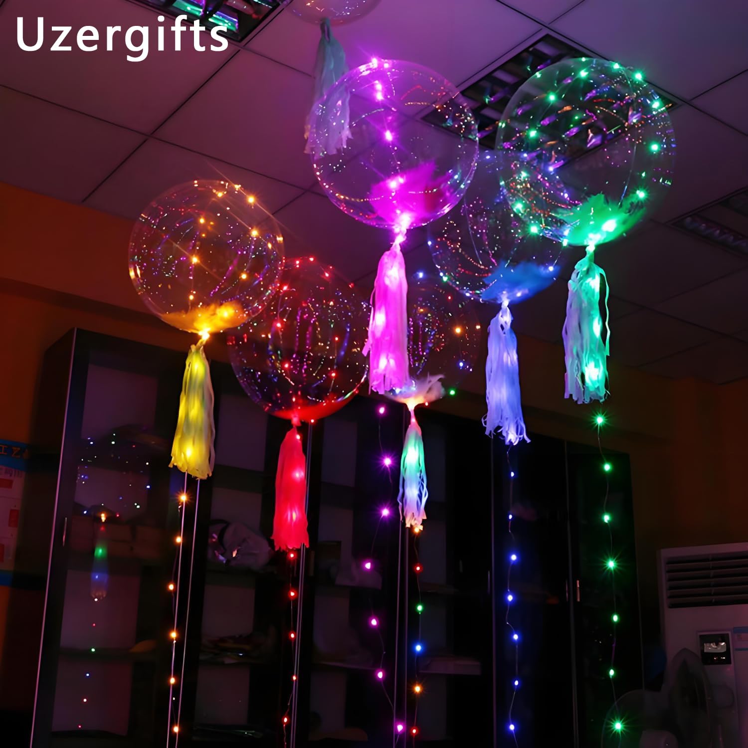Bobo Balloons 25 Packs, 24 Inch Helium Style Transparent Bubble Bobo Balloons for LED Light Up Balloon, Gifts for Christmas,Wedding,Birthday Party Decorations (LED String Not Included) (25 PCS)