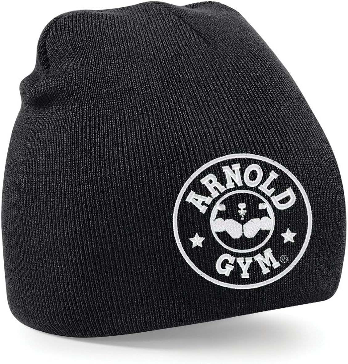 Arnold Gym Bodybuilding Knit Beanie Fitness Black Yellow Gray Skullies Hat (Black) Amazon.co.uk