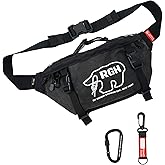 Rough Enough Tactical Fanny Pack Crossbody Large Waist Bag for Men Fishing Hiking Travel in Waxed Canvas Black, 4L