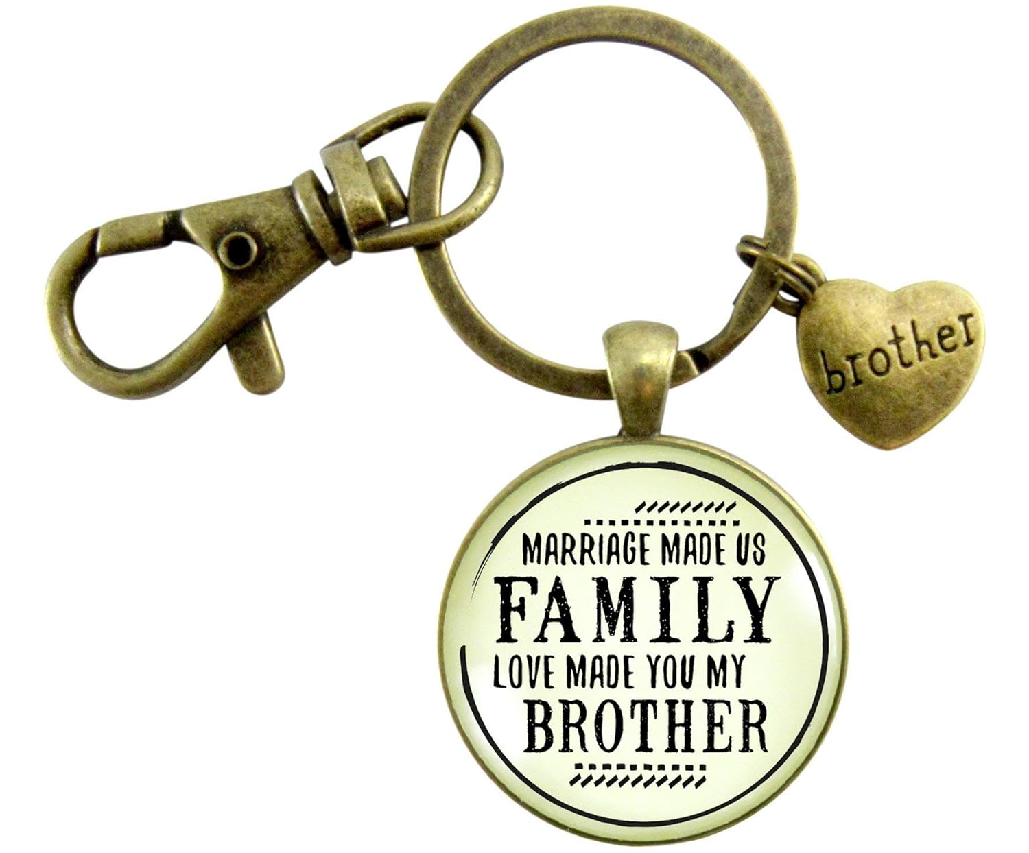 Gutsy Goodness Brother In Law Step Keychain Marriage Made Us Family Rustic Bronze Wedding Favor Gift