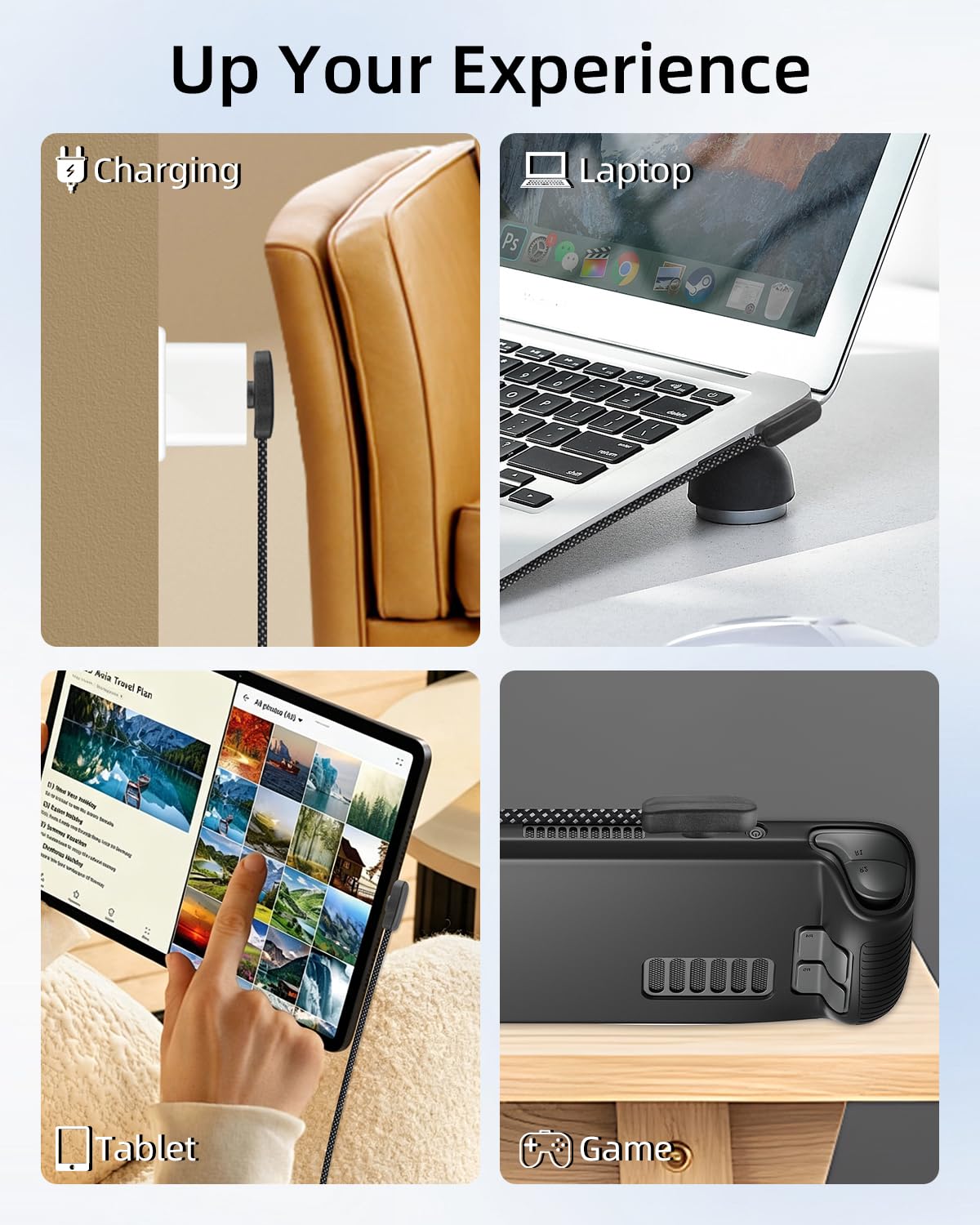 RIIEYOCA 60W USB C auf USB C Kabel, 3er-Pack (1m/1,5m/2m) 90 Grad Winkel USB-C Kabel 3A Schnellladekabel, Typ C auf C Ladekabel, kompatibel mit Smartphone, Tablet, Laptop, Carplay 5