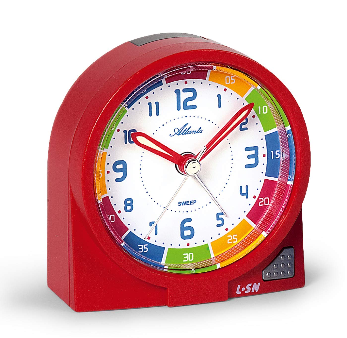 Atlanta Alarm Clock, Plastic, Red, 7.5 x 8 cm