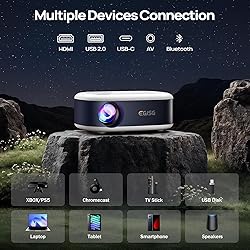 Projector with WiFi and Bluetooth, 1080P Full HD